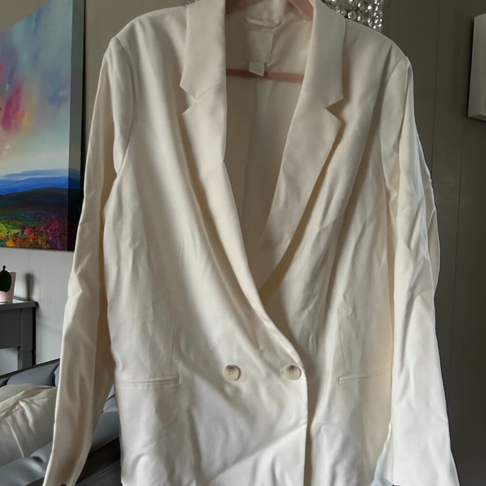 BNWT White Oversized Blazer Sz XL from H&M